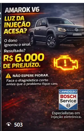 Post Cardozo sobre prejuízo evitado em Amarok V6